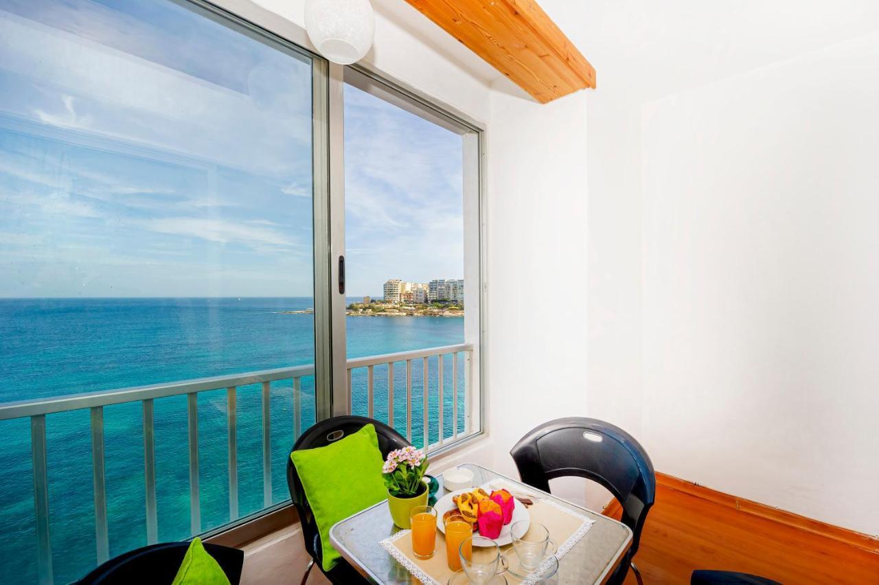 Spinola Bay Floor Seafront 3 Bedroom With Panoramic Sea Views - By Getawaysmalta Appartement San Ġiljan